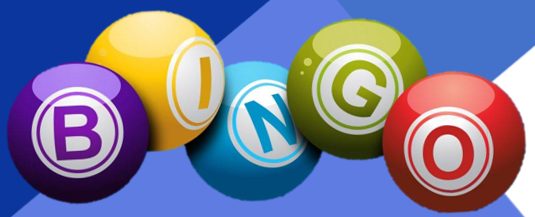 Coloured bingo balls spelling B I N G O
